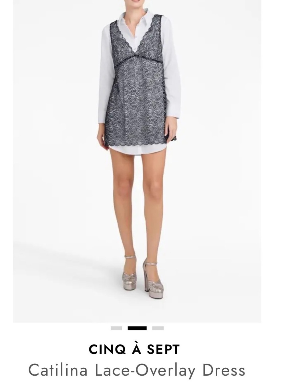 cinq a sept Catilina Black Lace Asymmetrical Slip Dress